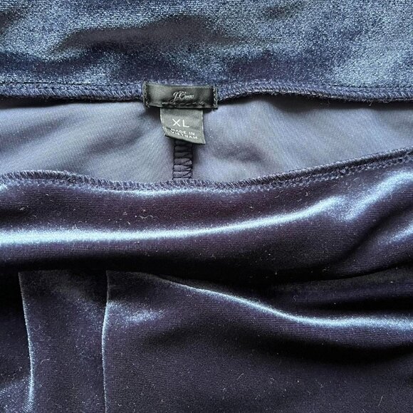 J Crew Leggings Womens XL Navy Blue Velvet Loungewear - Picture 2 of 5